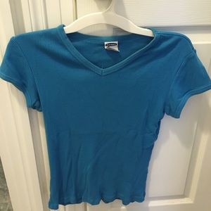 Old Navy V Neck Tee Blue - size large but runs smaller
